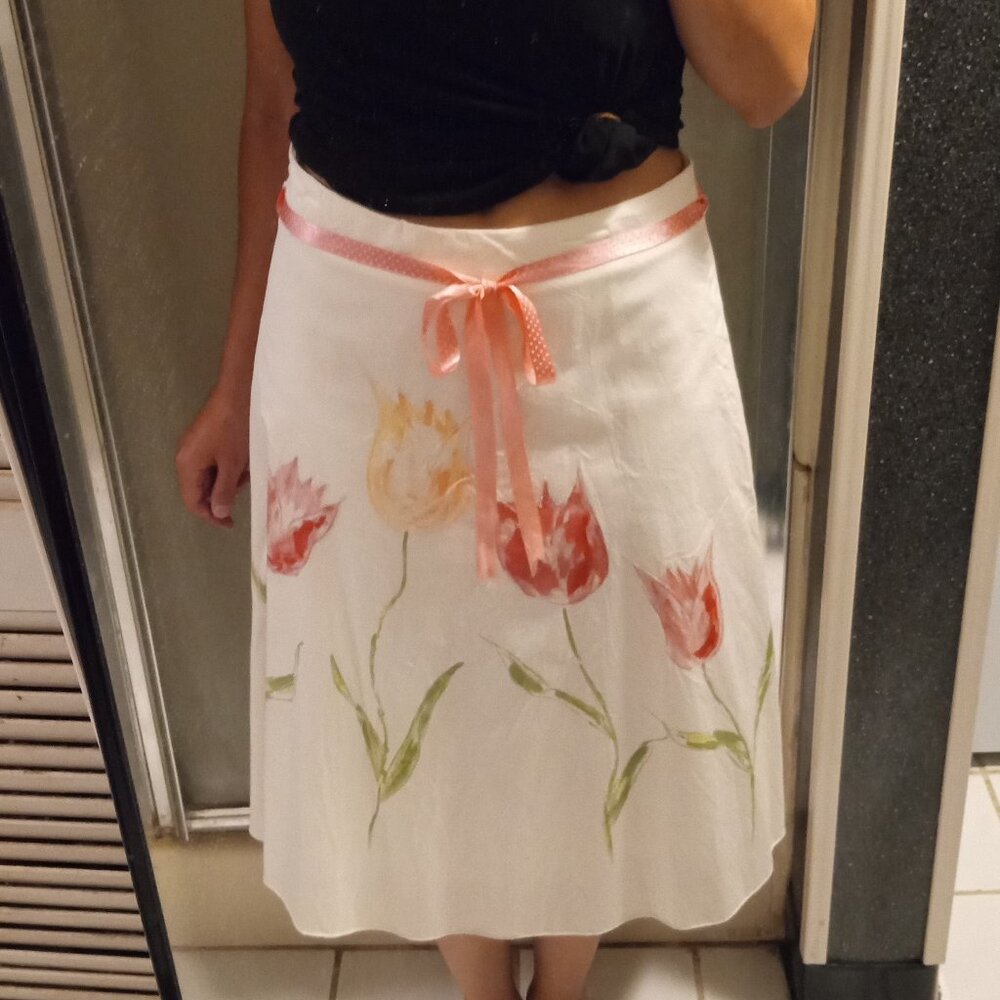Women's white spring skirt Size M